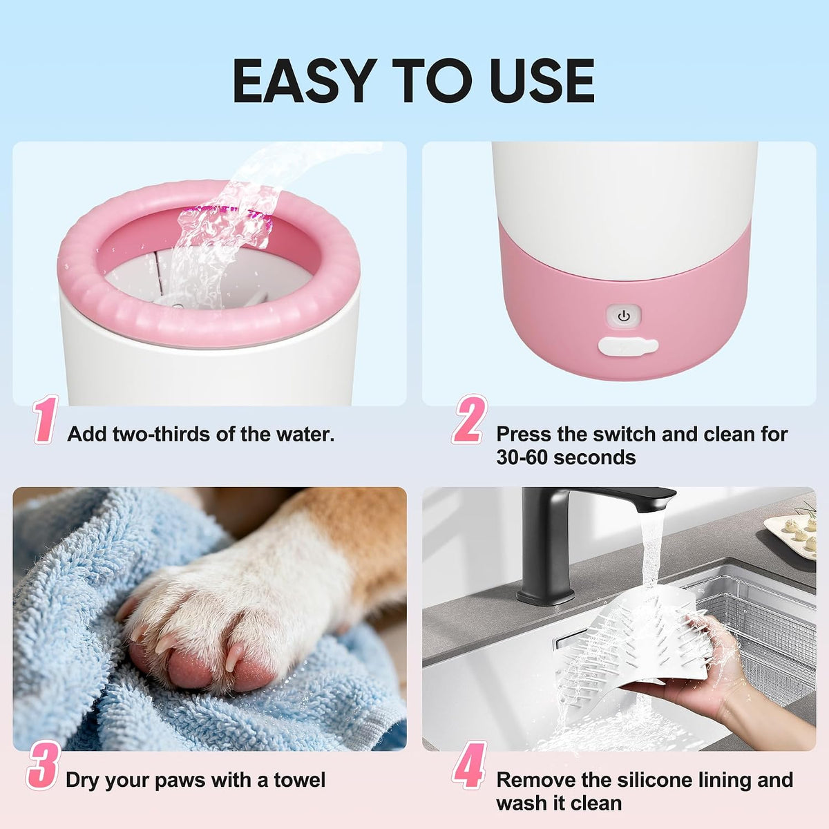 PurePaws™ | 360° Electric Dog Paw Cleaner with Soft Brush 